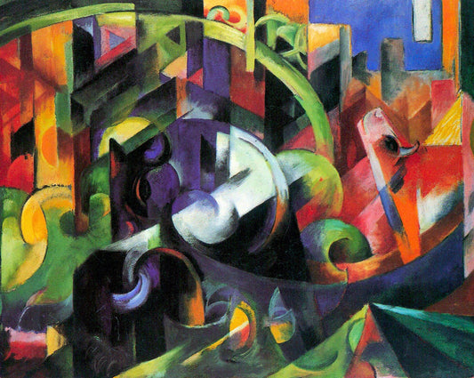 Abstract with Cattle by Franz Marc