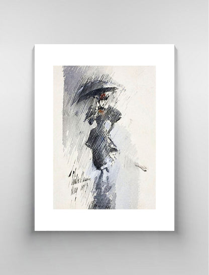 Woman with Umbrella by Childe Hassan