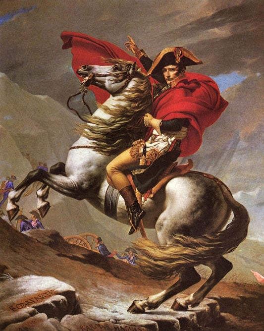 Napoleon crosses the great St. Bernard Pass by Jacques Louis David