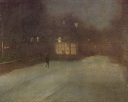 Nocturne Grey and Gold Snow in Chelsea by Whistler