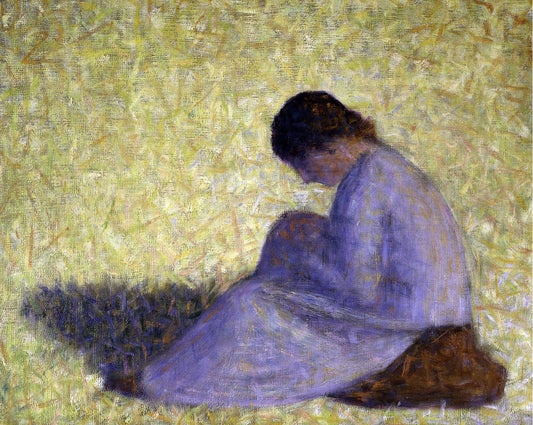 Peasant Woman Seated in the Grass by Seurat