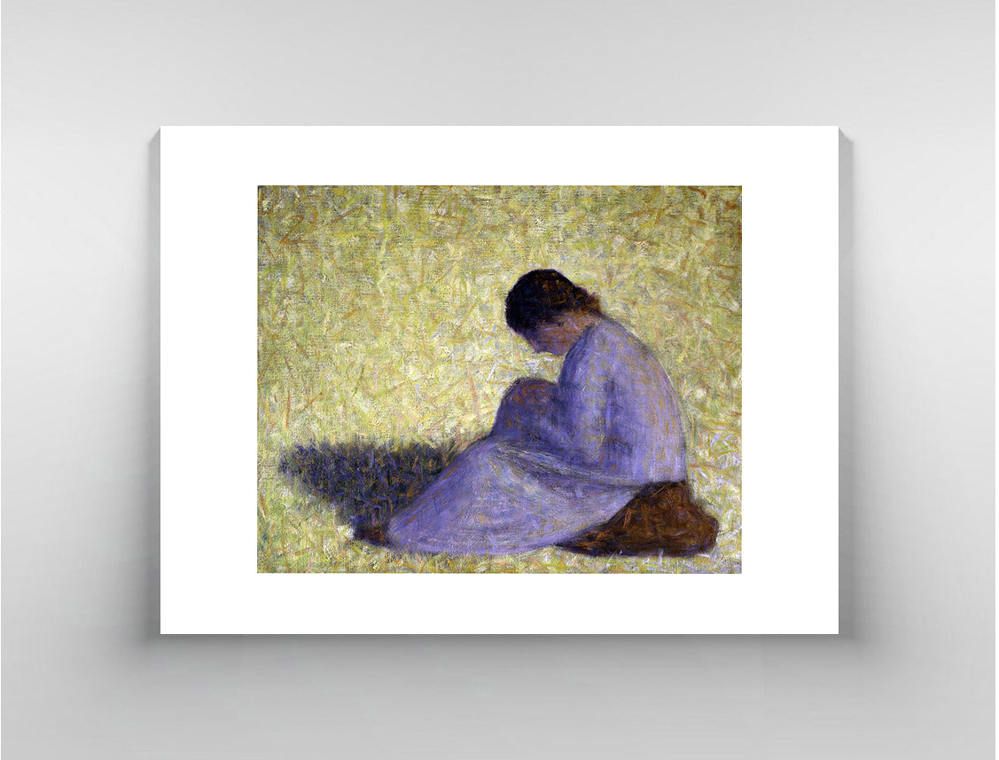 Peasant Woman Seated in the Grass by Seurat