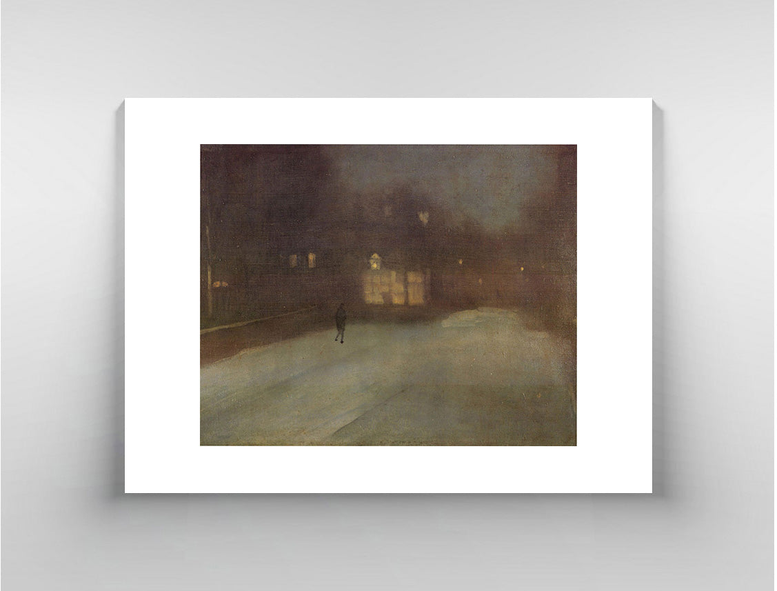 Nocturne Grey and Gold Snow in Chelsea by Whistler